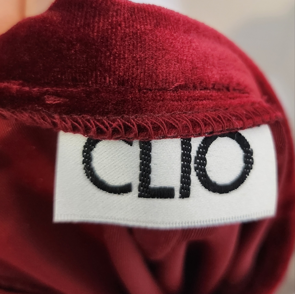 Red velvet voulour midi skirt - Picture 5 of 5